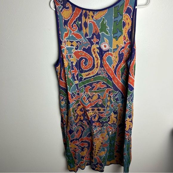 Peruvian Connection Samarinda Print Sleeveless Pima Cotton Dress Size Large - Picture 6 of 8